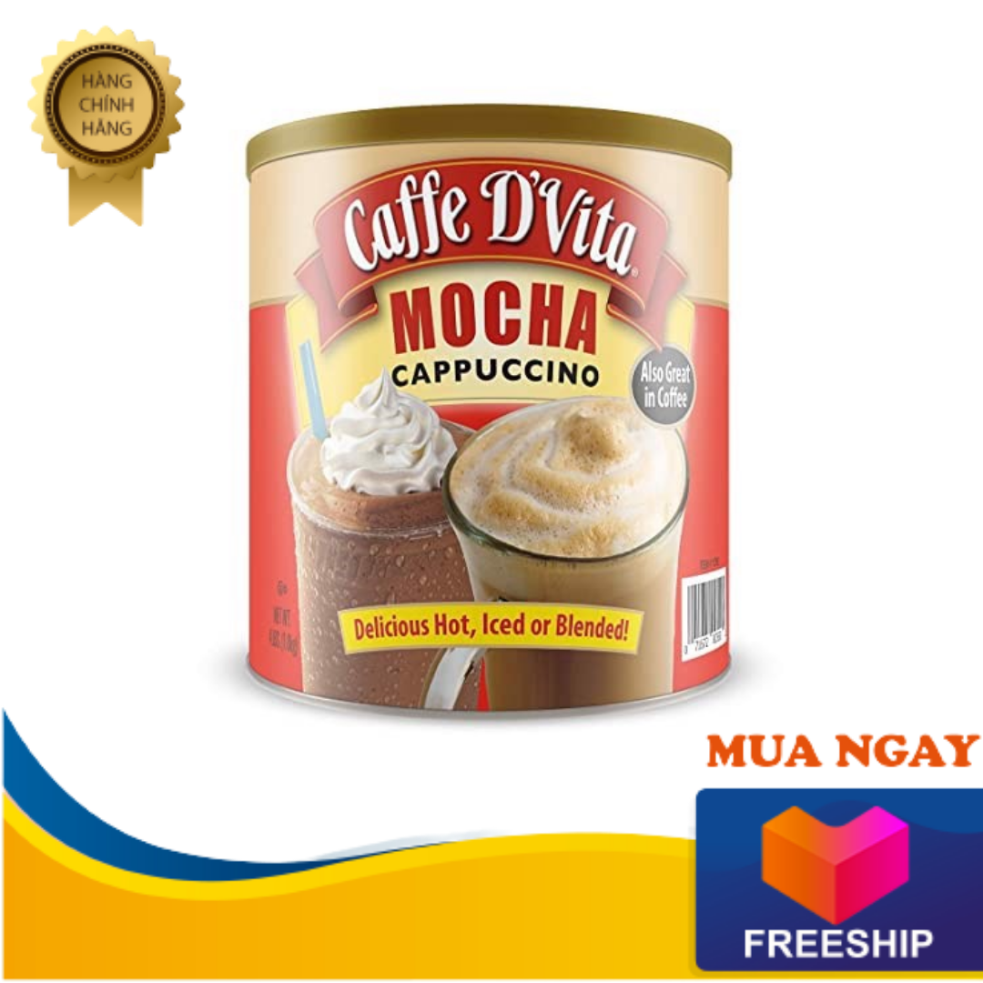 (USA) Cà phê bột hoà tan Mocha Capuchino Caffe D'Vita 1.8kg