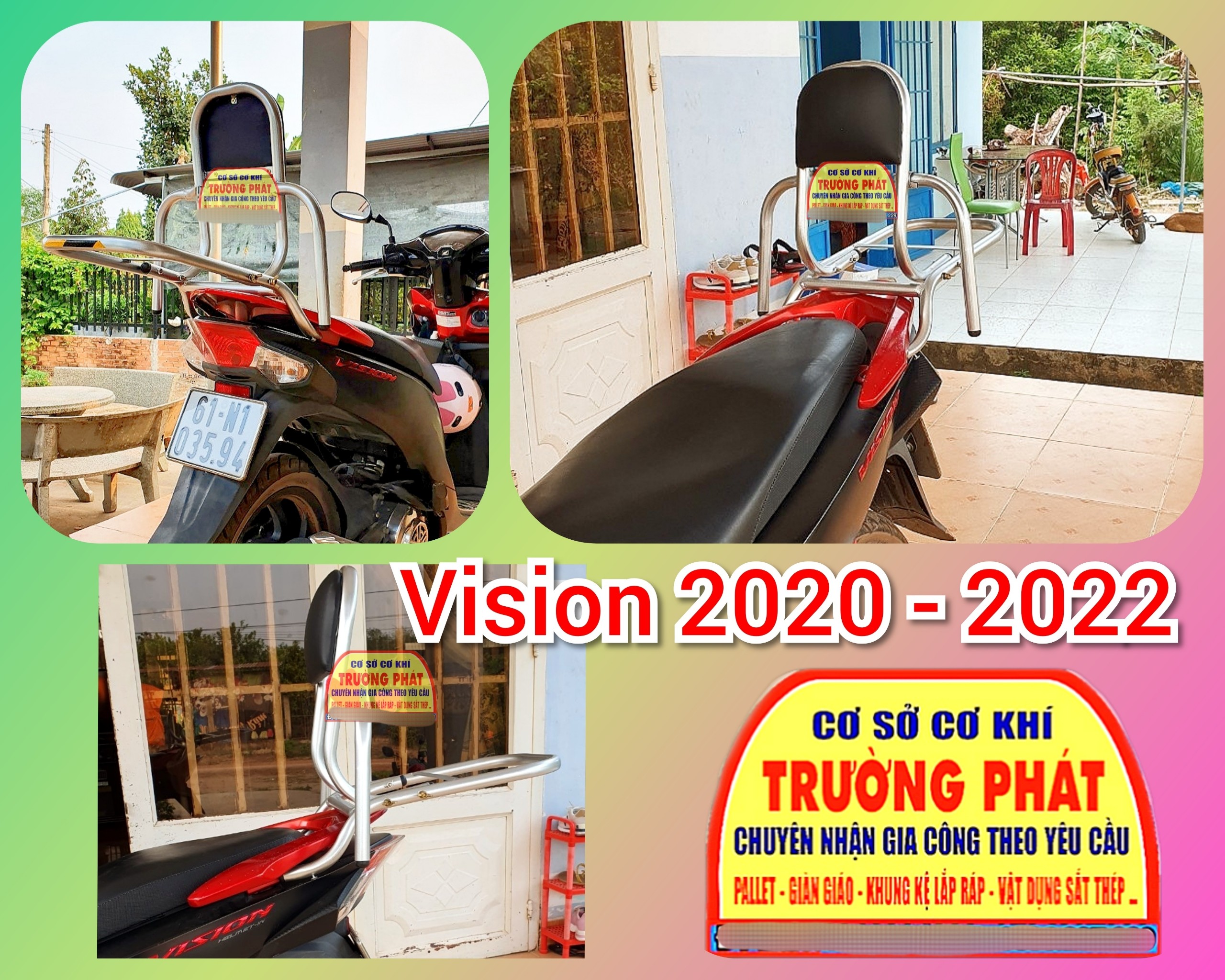 ( tặng lót tay) Baga phượt có ghé dựa  xe vision 2021 đến 2023