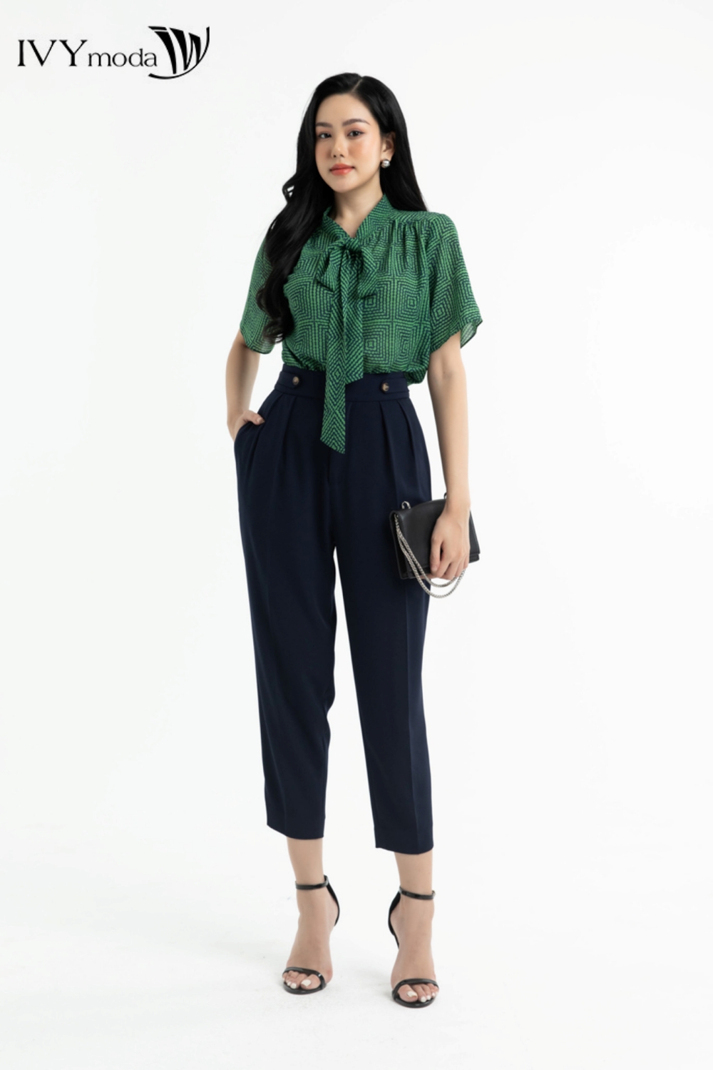 Quần baggy lửng cạp cao IVY moda MS 22M7578