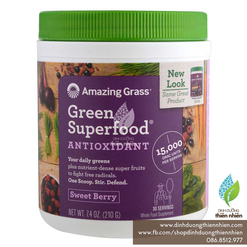Hỗn Hợp Bột Uống Rau Củ Quả Hữu Cơ Amazing Grass Green Superfood