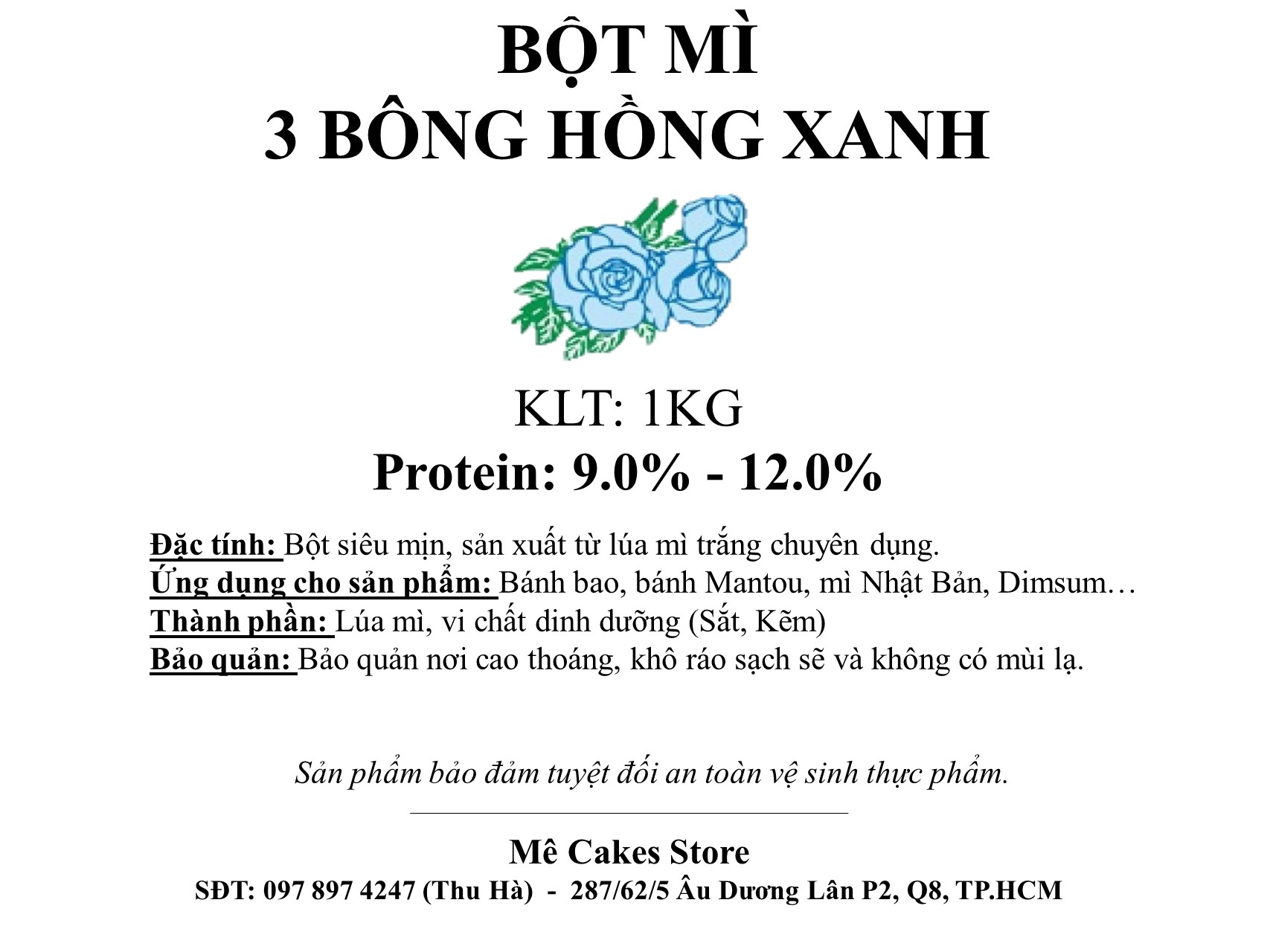 Bột mì 3 Bông Hồng Xanh Tp.HCM