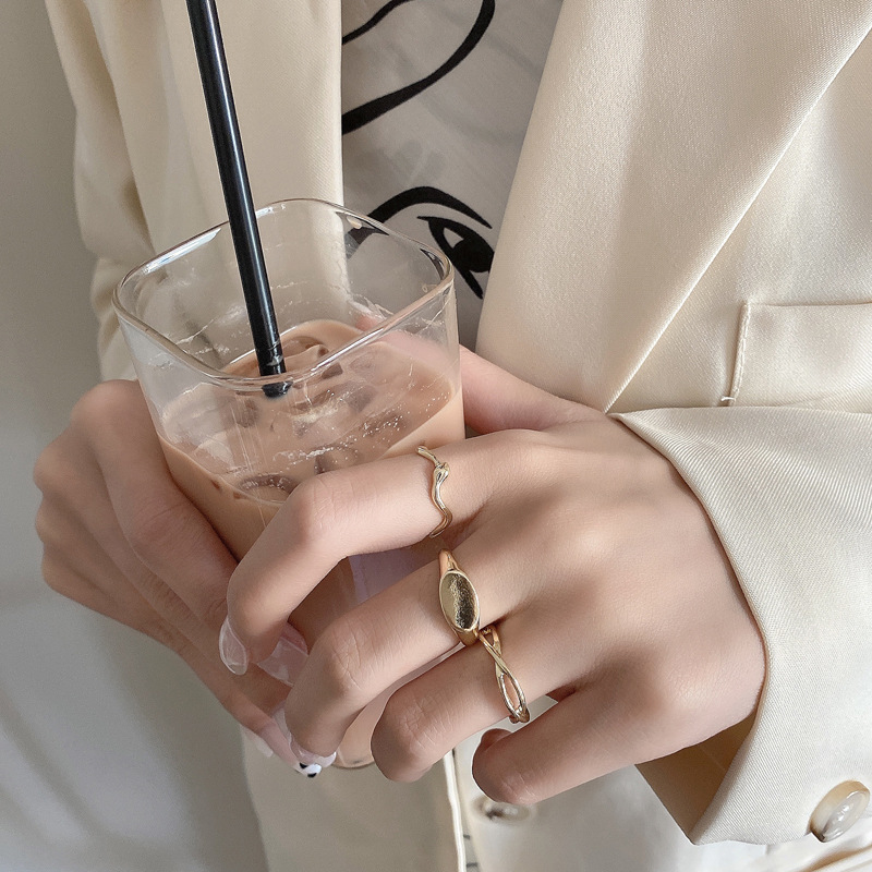 Set nhẫn basic mặt dẹt, 3 chiếc kiểu dáng đơn giản, cá tính Her Jewelry N24