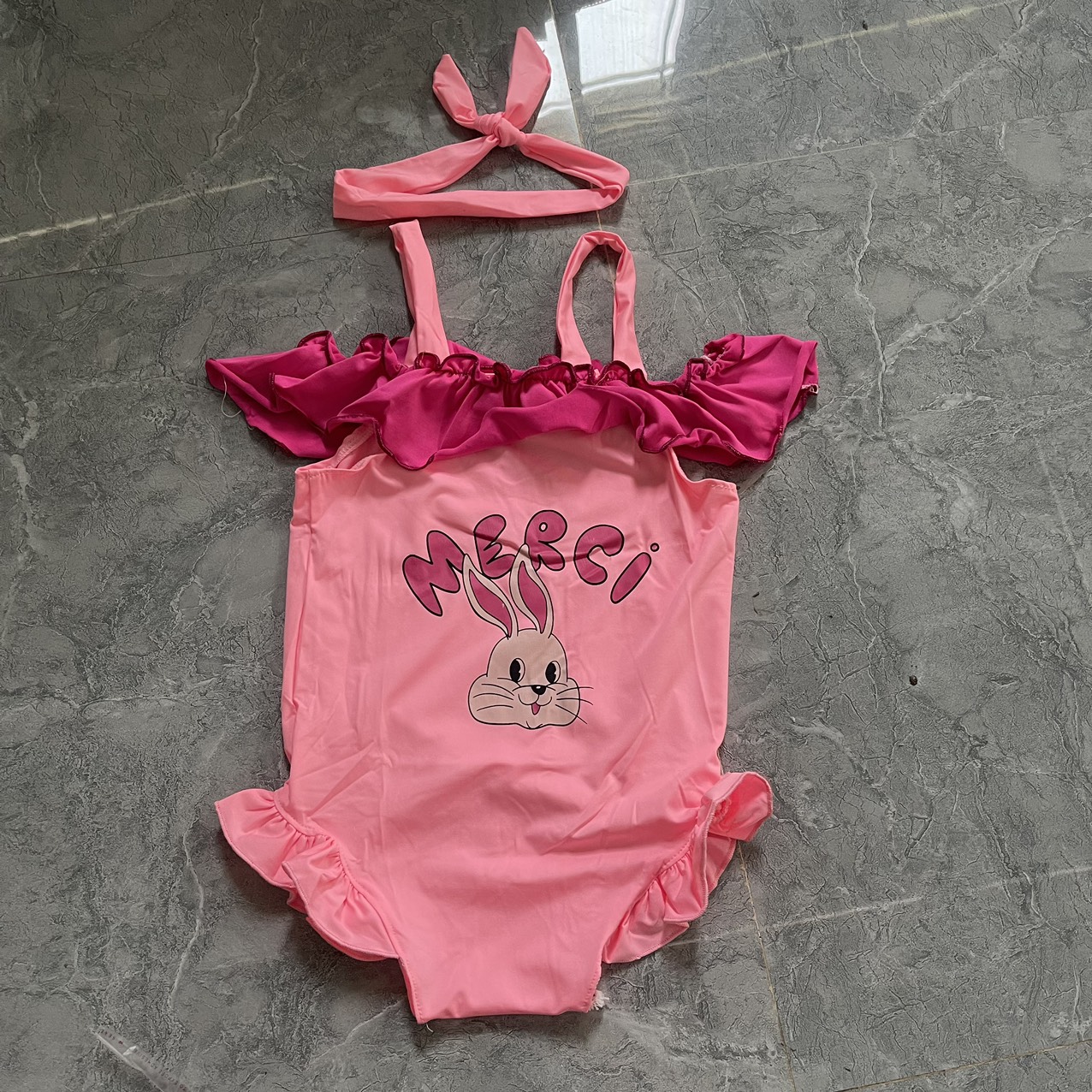 Đồ tắm, đồ bơi cho bé gái - Bikini ren cánh tiên nơ lưng cho bé gái 8-32kg