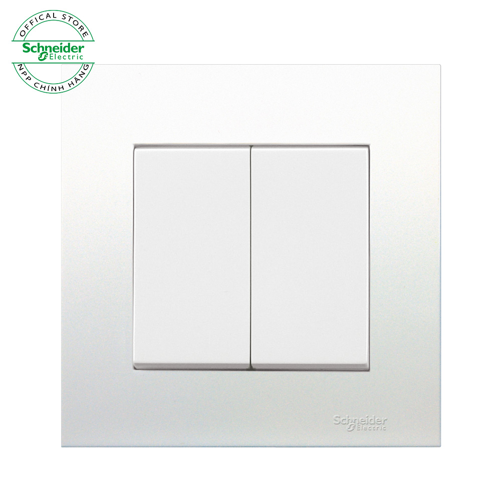 Bộ công tắc đôi 2 chiều 16A Màu Trắng hoặc Xám Bạc Vivace - Ổ Cắm nhà ở Schneider Electric - KB32_WE_G19; KB32_AS_G19