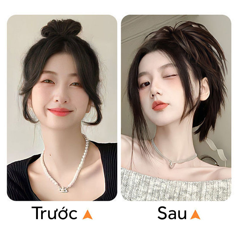 Tóc giả búi phủ thẳng Koty, tóc búi giả cột cho nữ trẻ trung cá tính