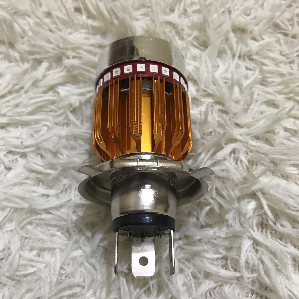 Đèn LED pha xe máy nháy nhiều chế độ màu - chân H4, M5 (H2)