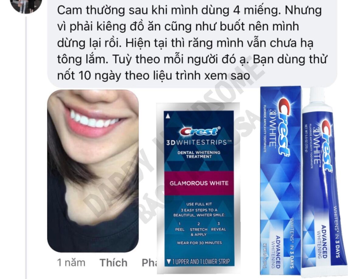(Combo 5 gói ) Miếng Dán Trắng Răng Crest 3D White Professional Effects siêu trắng Mỹ