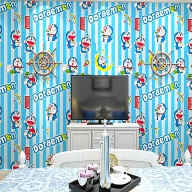 combo 10m decal giấy dán tường mẫu doremon cho bé khổ 45cm