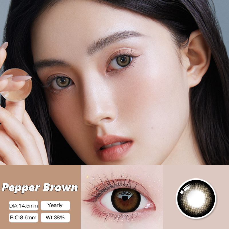 Contact lens Kính áp tròng tự nhiên lens nâu 14.0-14.5mm lens xámhai ống kính áp tròng 1 cặp lens giãn tròng