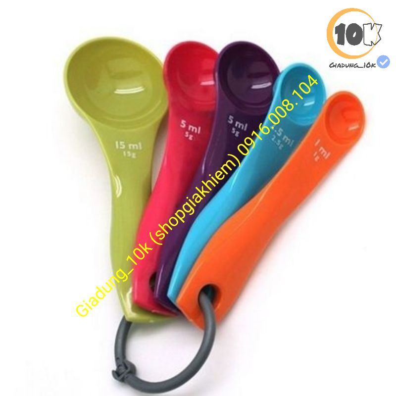 Bộ 05 Thìa đong Bằng Nhựa Cao Cấp (thìa đo lường) (c3)