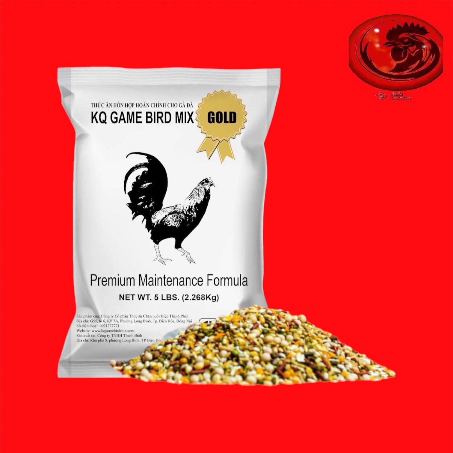 NGŨ CỐC GÀ ĐÁ KQ GAME BIRD MIX GOLD cho gà tơ 2 kg