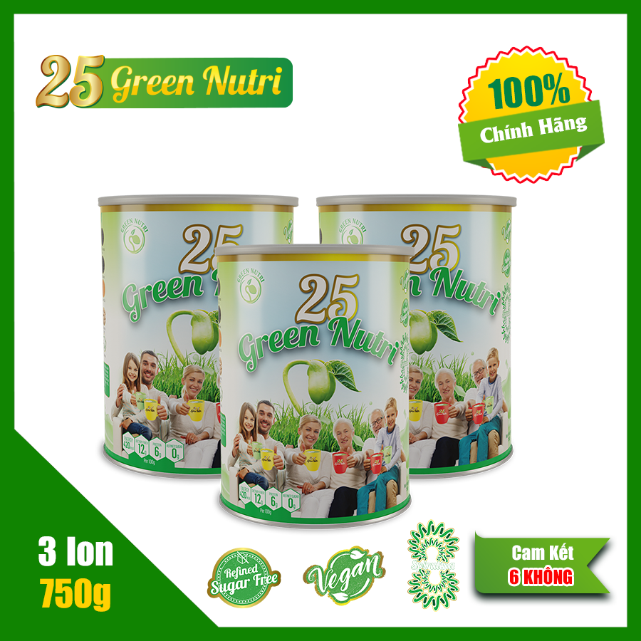 [Chính Hãng] Combo 3 Lon Sữa Hạt Ngũ Cốc 25 Green Nutri (750g)