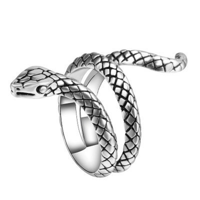 nhẫn hình con rắn inox unisex