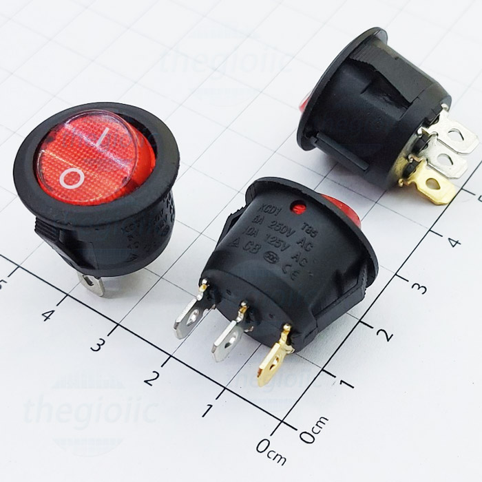 MỘT CẶP CÔNG TẮC 3 CHÂN CÓ ĐÈN KCD1