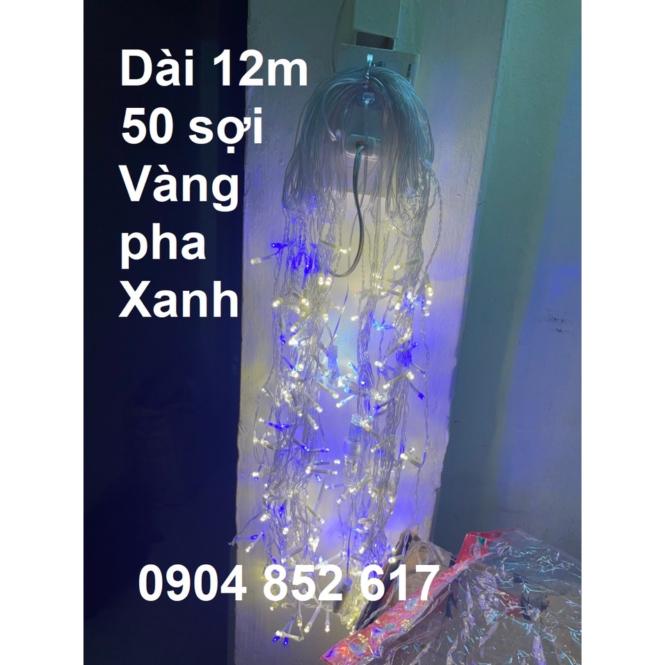 Dây Đèn led rèm trang trí 12m x 0.6m Điểm Sao Băng, dây bóng đèn treo thả ngoài trời