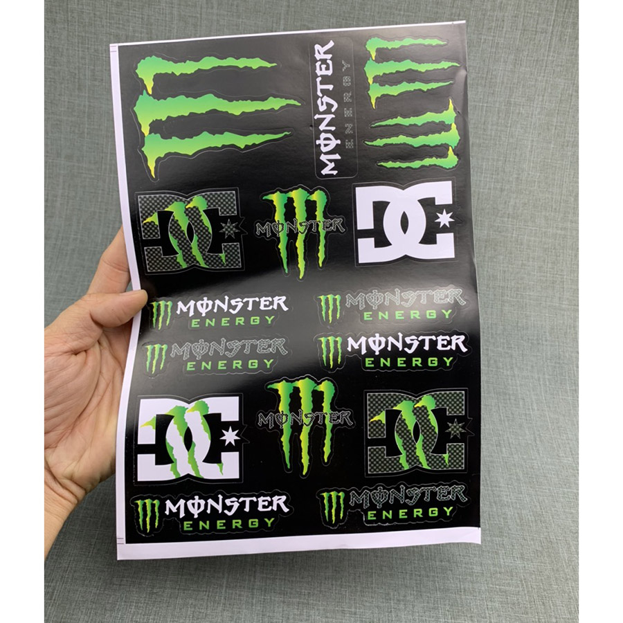 [HCM]Tem Dán Xe Máy  Đề Can  Logo [ Mẫu Monster ]