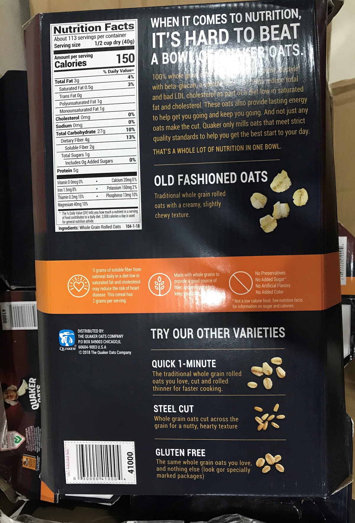 Yến mạch Quaker Oats 4.52kg (cán dẹt)