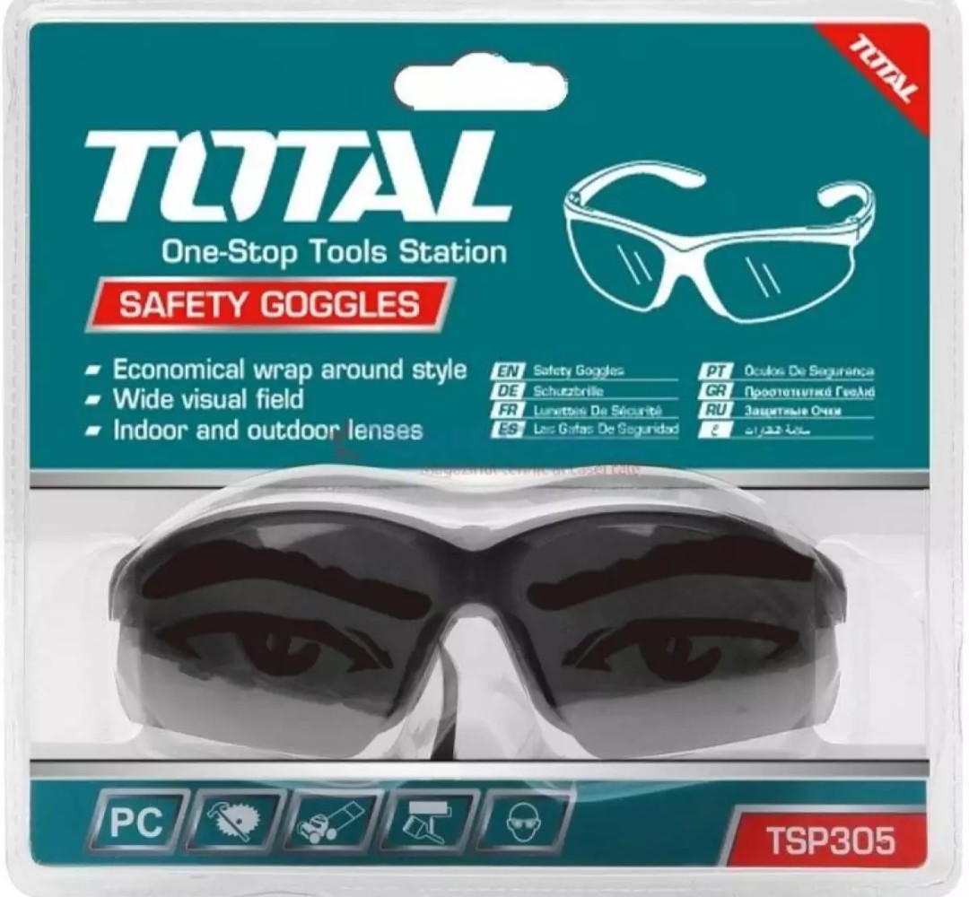 Kính bảo vệ mắt kính bảo hộ thợ hàn Total TSP305, kính đen/trắng bảo vệ thợ hàn chất liệu nhựa dẻo có độ bền cao, thiết kế ôm trọn, bảo vệ mắt an toàn chống chói, chống bụi, chống chất lỏng hoặc cái dị vật Cửa hàng Nam