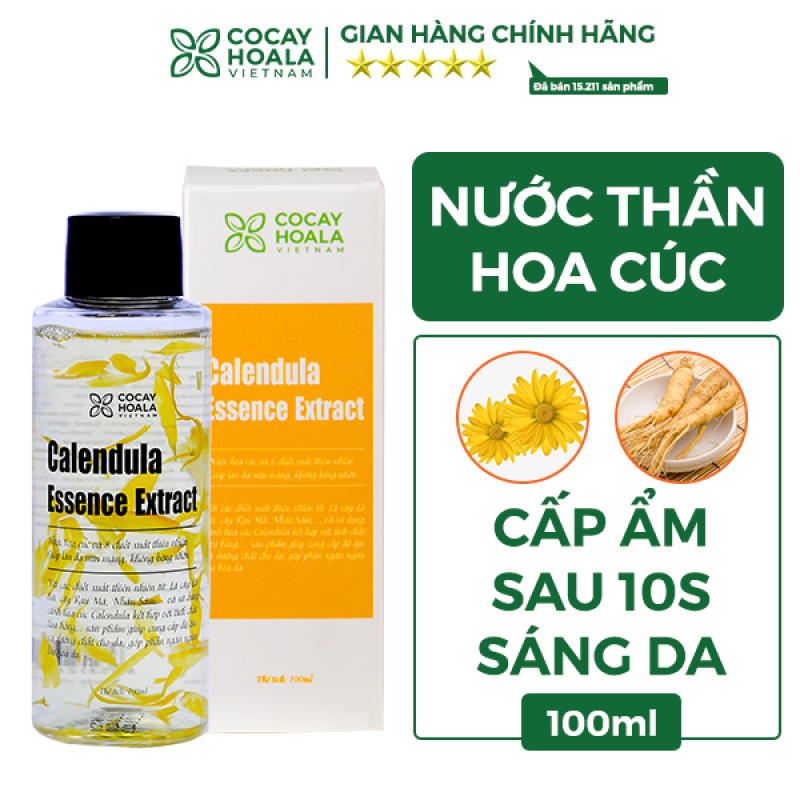 Nước thần hoa cúc 2in1 kết hợp nước hoa hồng và kem dưỡng Cocayhoala cấp ẩm tức thì, trẻ hóa làn da sau 10 ngày - Calendula Essence Extract 100ml- Hàng chính hãng nhập khẩu