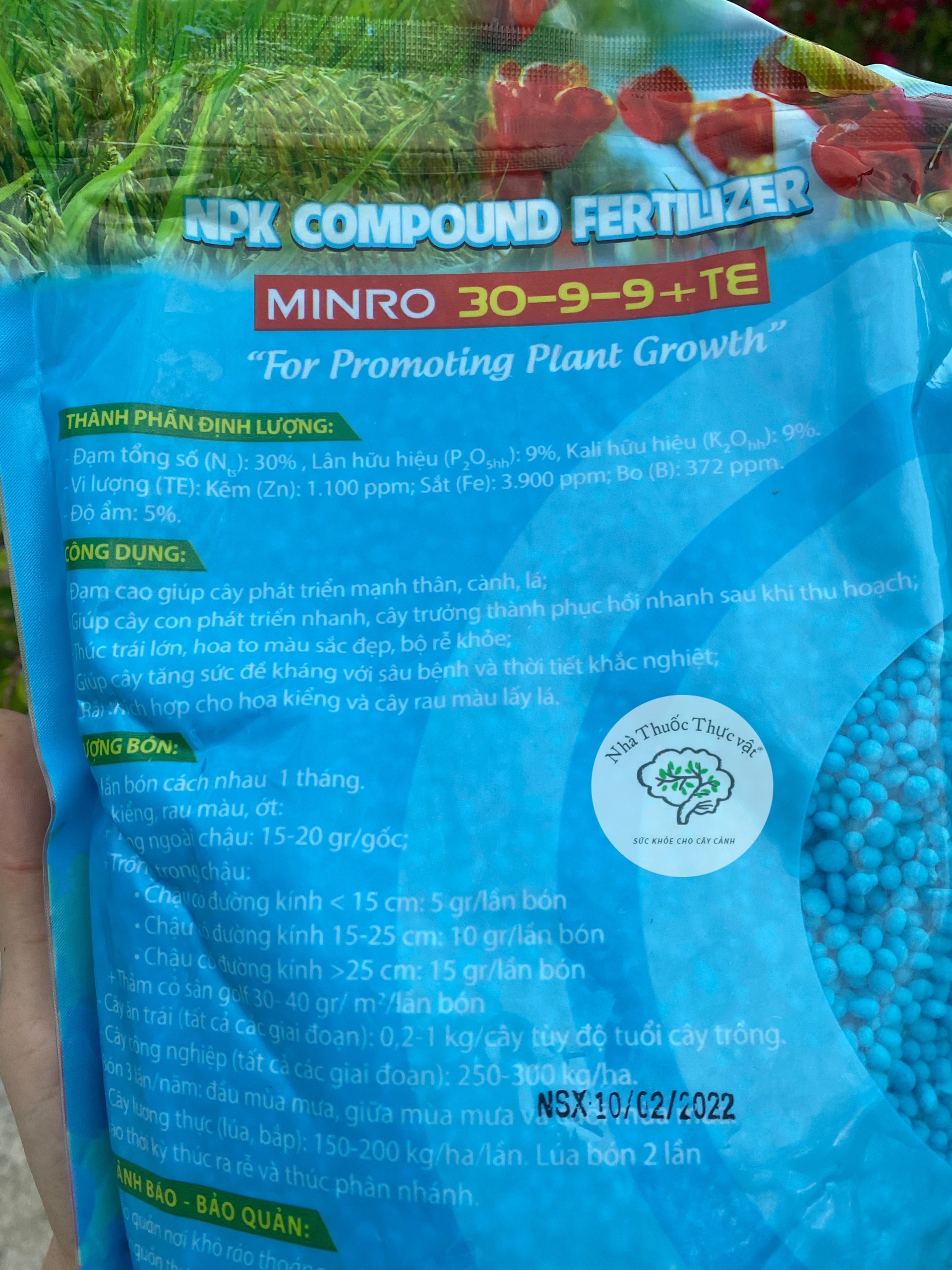 PHÂN BÓN VÔ CƠ NPK MINRO 30-9-9 gói 1kg