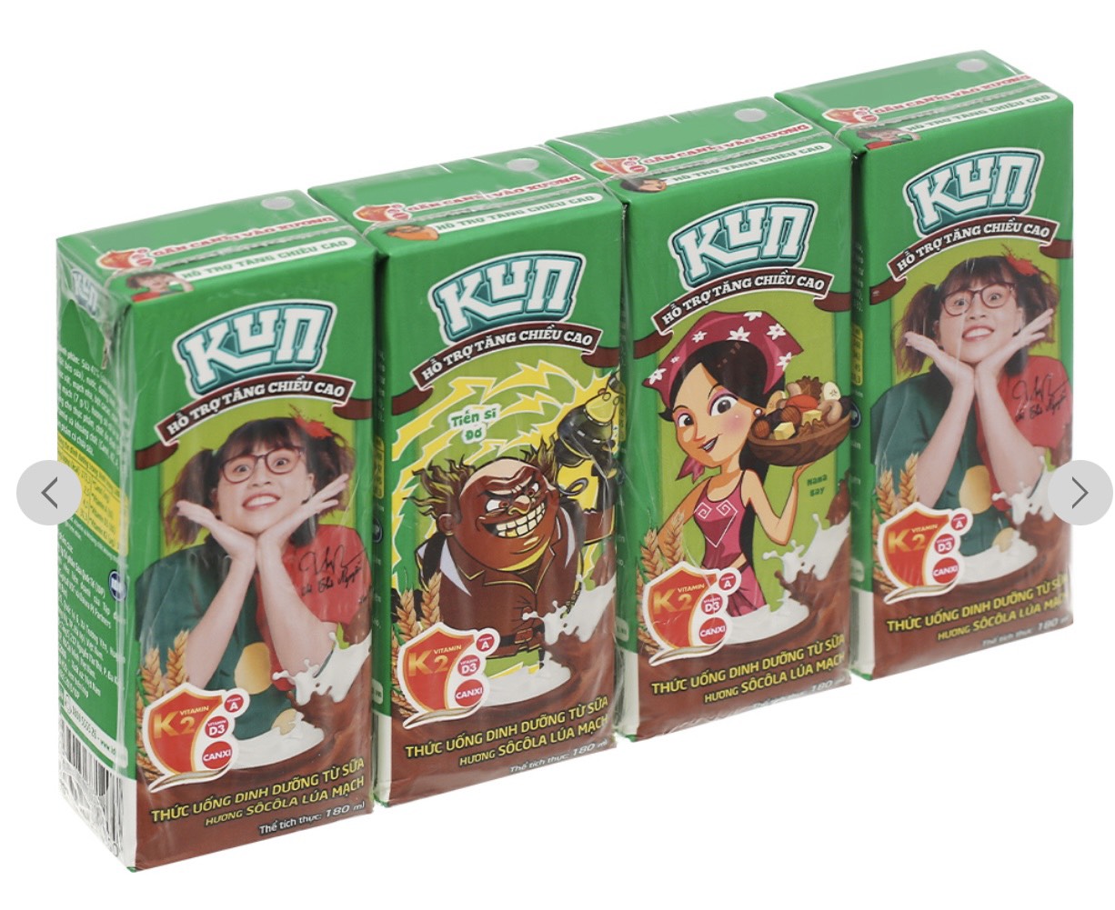 Thùng 48 hộp 110ml sữa KUN SOCOLA LÚA MẠCH