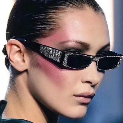 Square Sunglasses Women Crystal Sun Glasses Ladies Gradient Shades Diamond