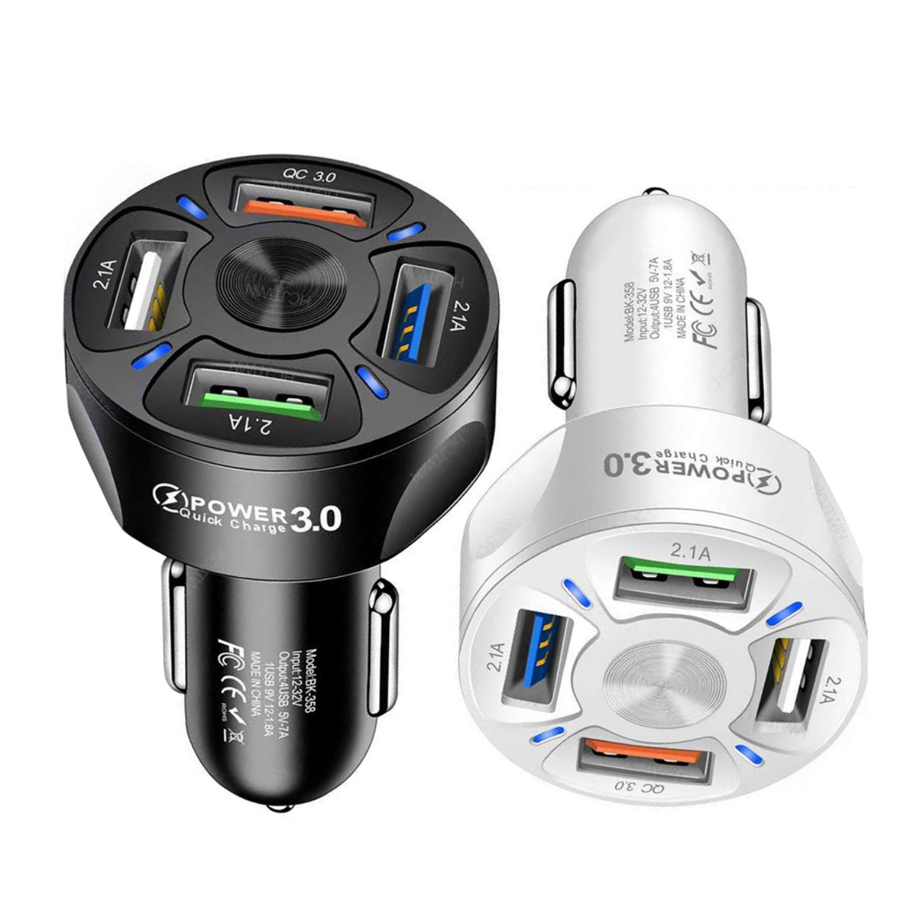 (LOẠI TỐT) Cốc sạc ô tô, Tẩu sạc nhanh thông minh Qualcom 3.0 4 cổng USB 12v-24v mẫu mới cho các xe , Cách chọn mua cốc sạc điện thoại tốt