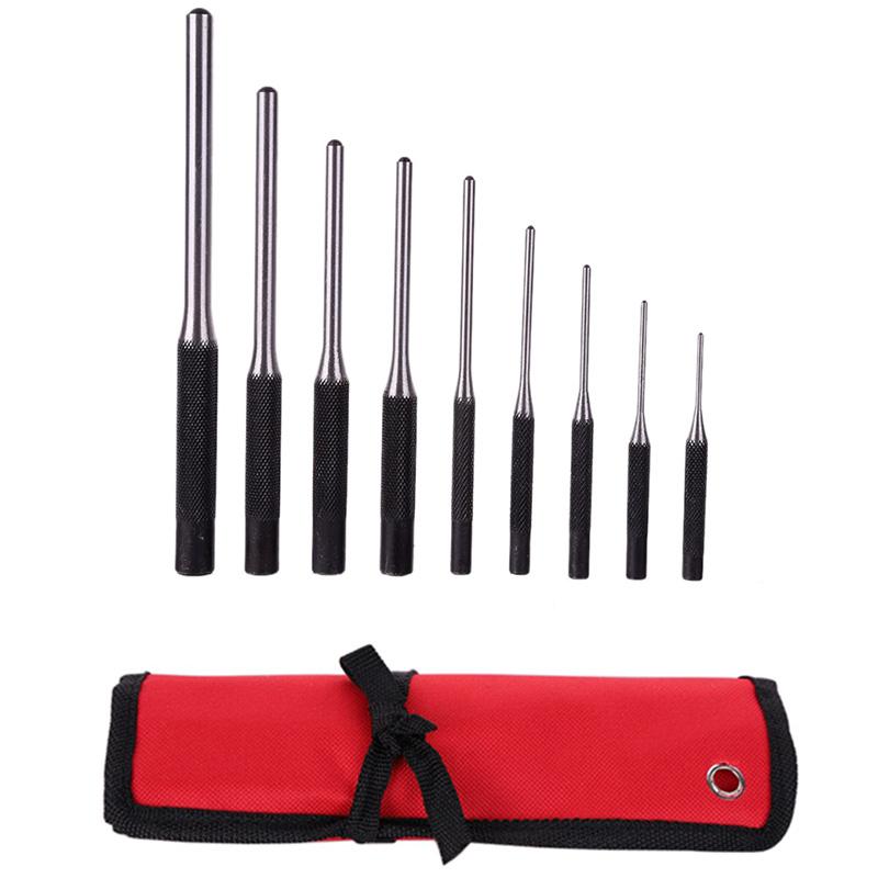 9-Piece Set-Up Punch Round Punch Pieces Roll Pin Punch Set Tool Bolt Catch Roll Pin Punch Tool Kit