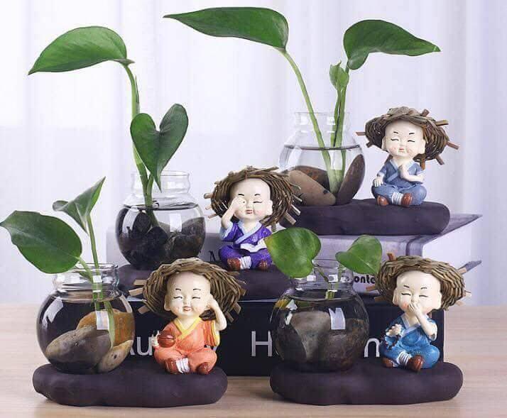 Bộ tượng chú tiểu tứ không đội nón rơm
