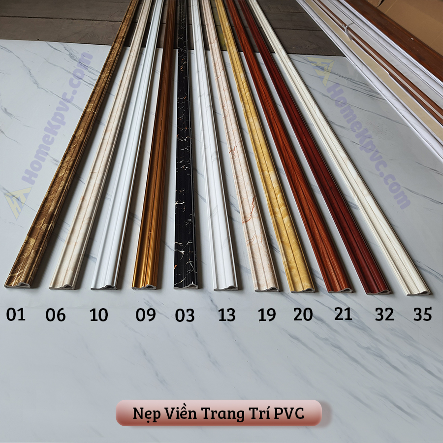 Nẹp nhựa-Nẹp viền PVC vân đá, gỗ
