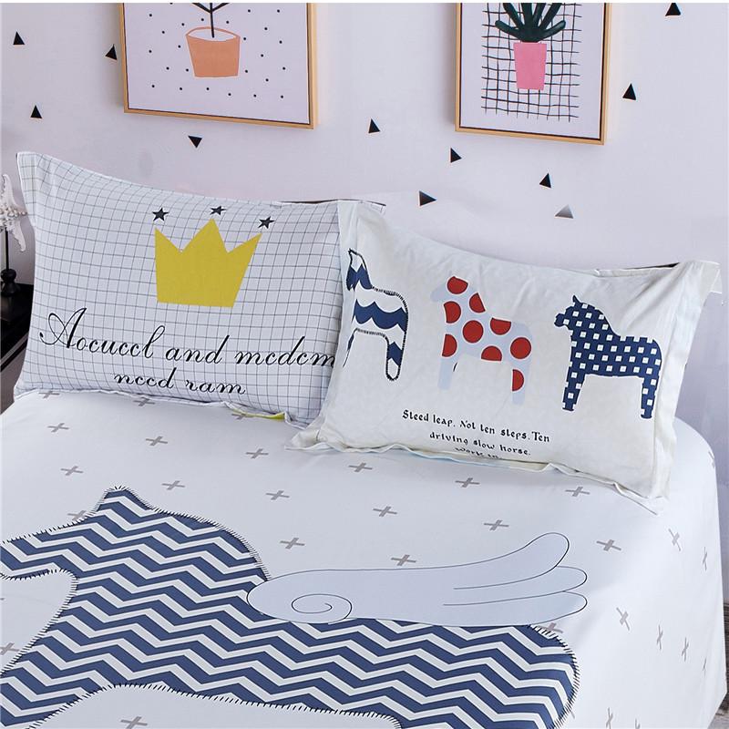 100% Cotton Vỏ Gối Cặp 100% Cotton Đơn Mốt Thời Thượng Cá Tính 48*74 Cm Hoạt Hình Ruột Gối Vỏ Bọc Chính Hãng