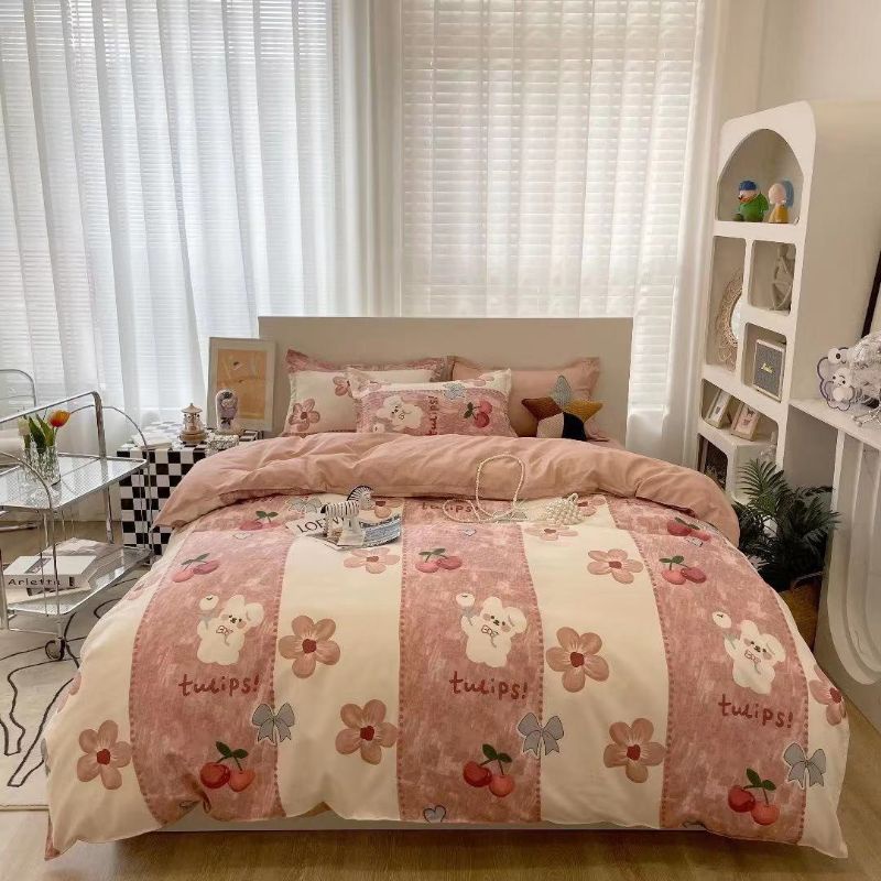 Bộ ga gối 4 món Cotton poly hàng loại 1
