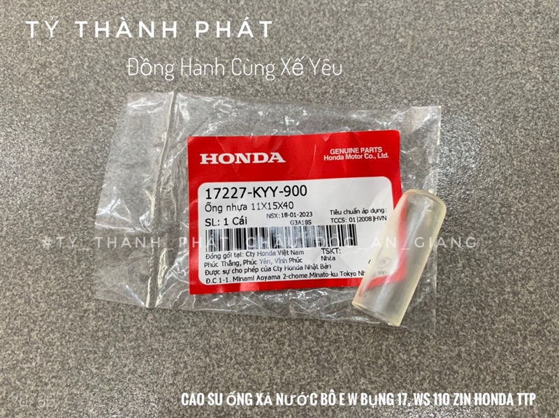 Cao su ống xả nước bô E W Bụng 17, WS 110 - (1 Cái)