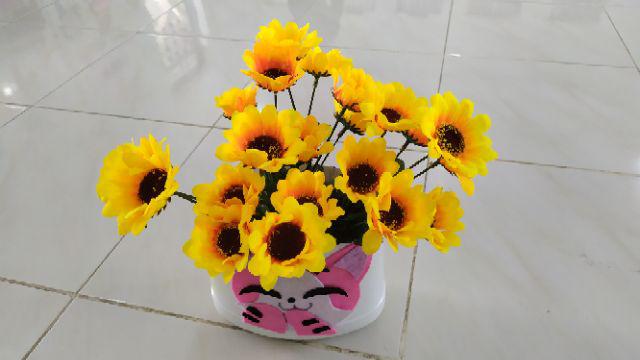 CHÙM HOA HƯỚNG DƯƠNG GIẢ LỤA 7 BÔNG