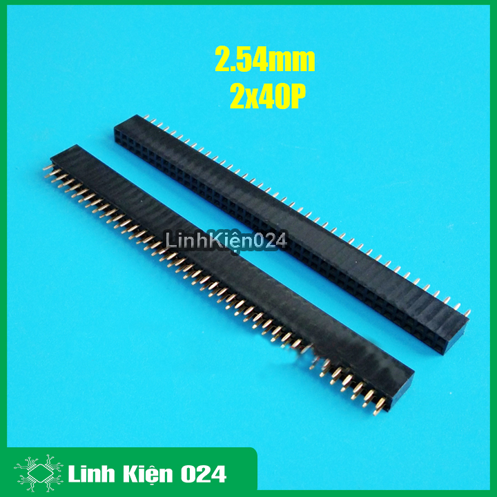 Jump cái đôi 2.54mm 2x40P chân thẳng màu đen