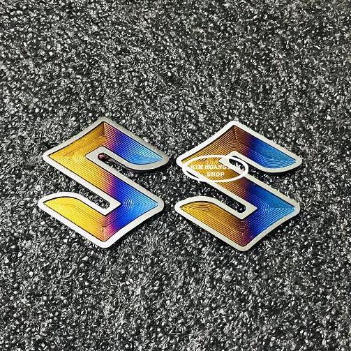 Bộ 2 tem Logo chữ S Titan gắn RAIDER,SATRIA