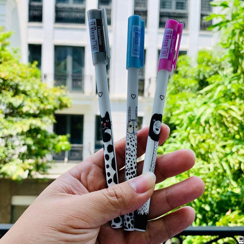 Combo 2 chiếc Bút gel 0.5mm Animals GP02-AN CLASSMATE - Tím/Xanh/Đen