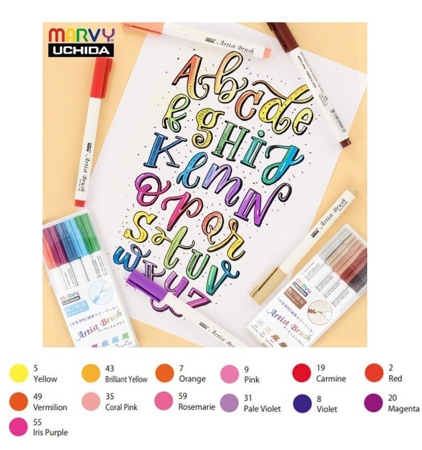 Bút cọ mầu Marvy Artist Brush ( Bán lẻ summer colours)