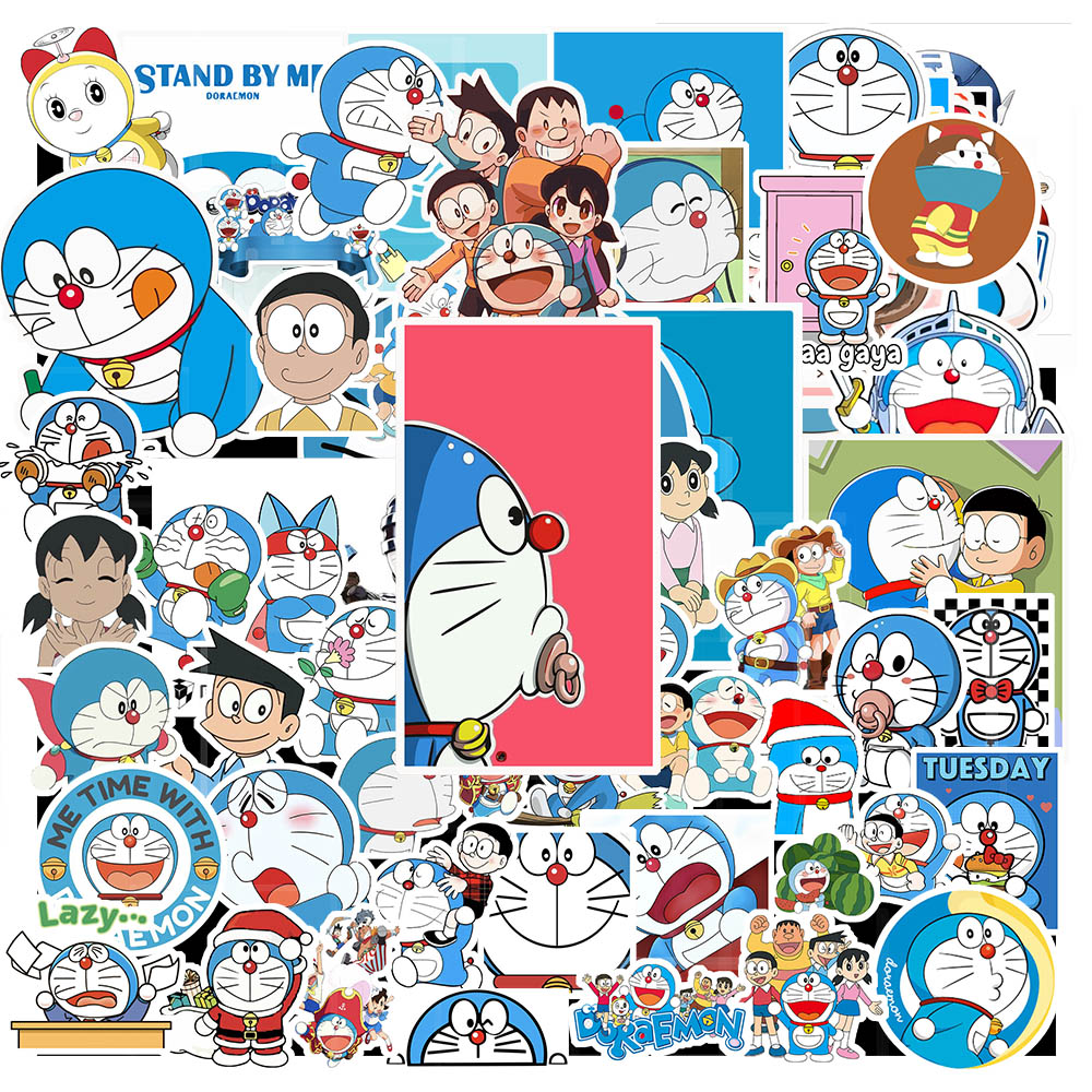 Bộ 50 Miếng Dán Chống Thấm Nước Hình Doraemon Xinh Xắn