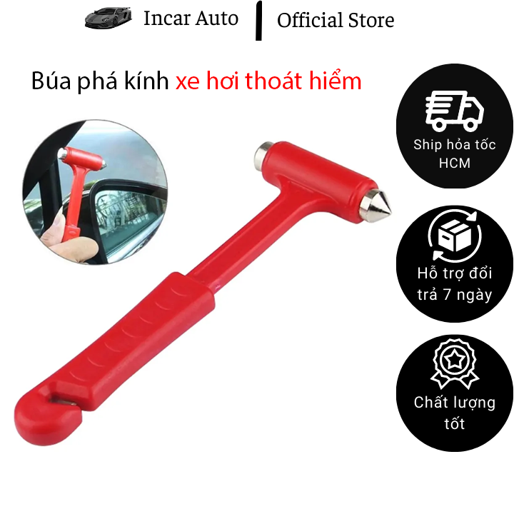 Búa thoát hiểm xe hơi ô tô khẩn cấp phá kính cắt đai an toàn