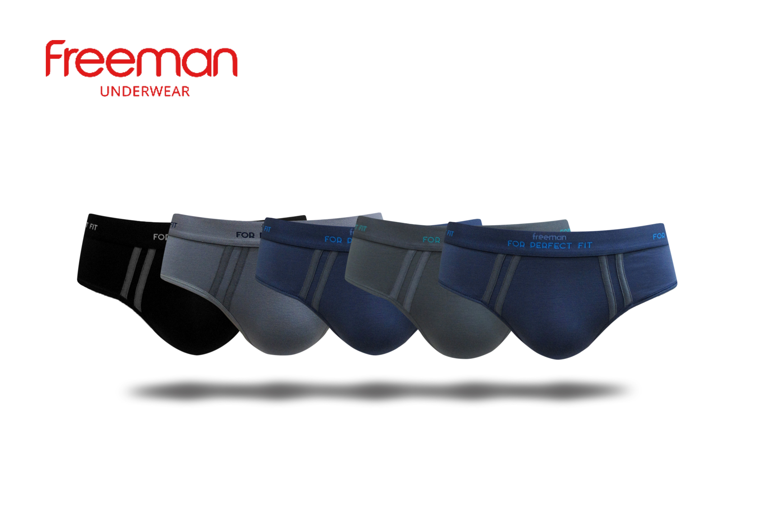 (MÀU ĐEN )Quần lót nam Freeman cao cấp [Combo 5] - Chất liệu Modal BC637