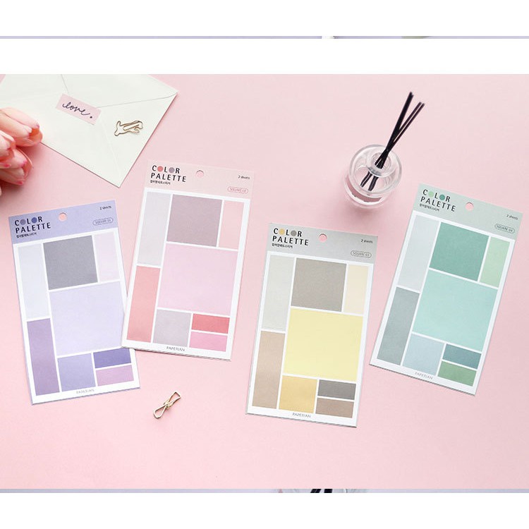 [Lấy mã giảm thêm 30%]Set 4 sticker color palette phụ kiện trang trí Decorme
