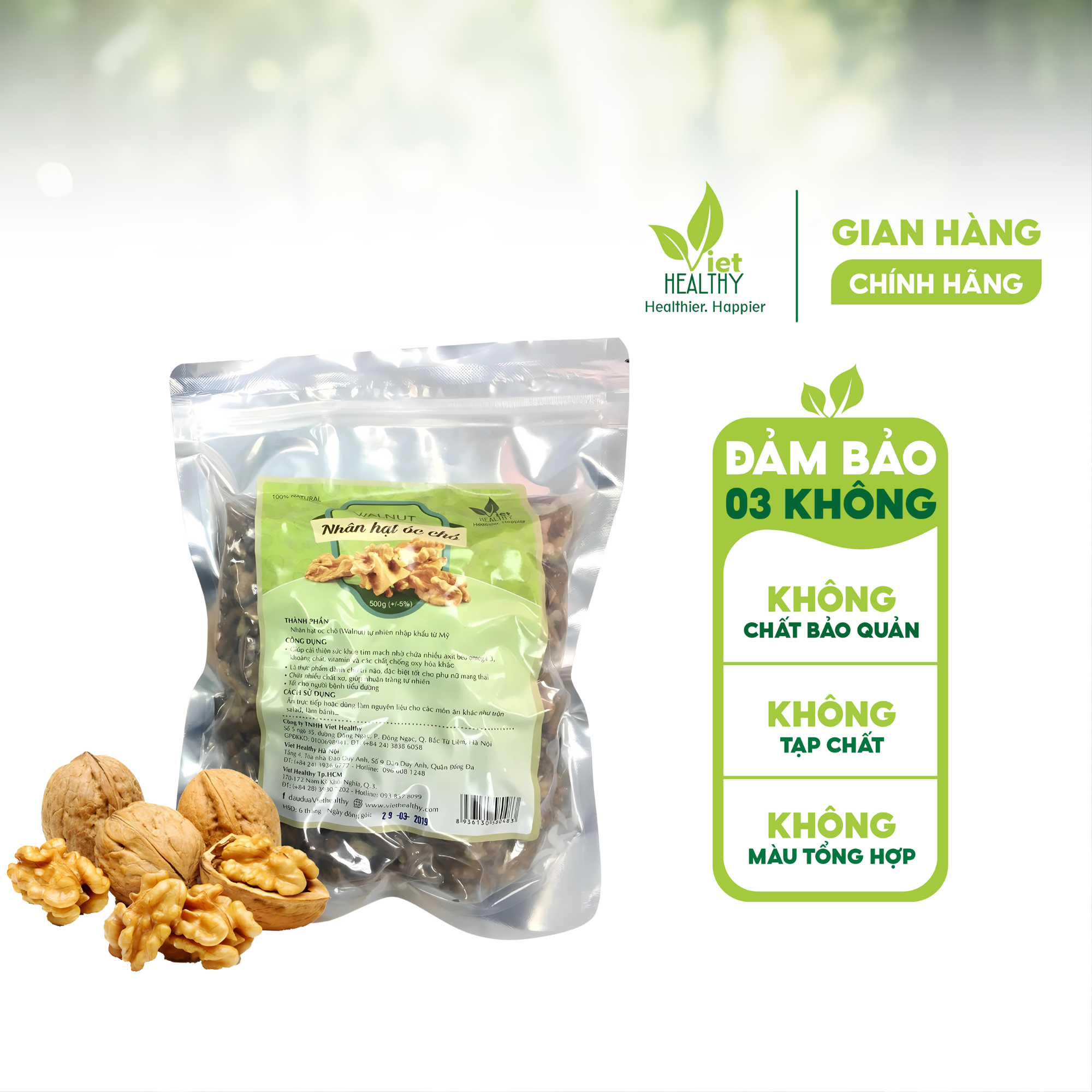 Nhân hạt óc chó Viet Healthy 500gr