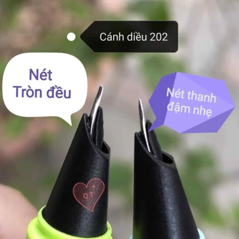 Bút cánh diều 202 ( ngòi nét tròn và ngòi mài thanh đậm )