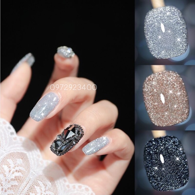 Sơn Gel Nhũ Flash Đen, Vàng, Bạc Vendeeni - Mini Nails