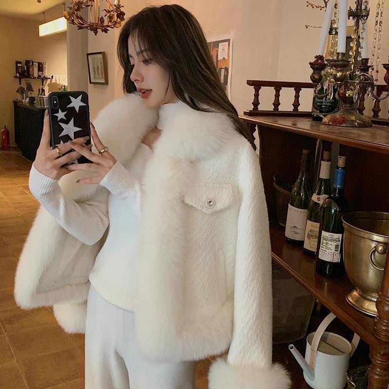FREESHIP ÁO KHOÁC DẠ TWEED LÔNG CAO CẤP TRẮNG SỮA
