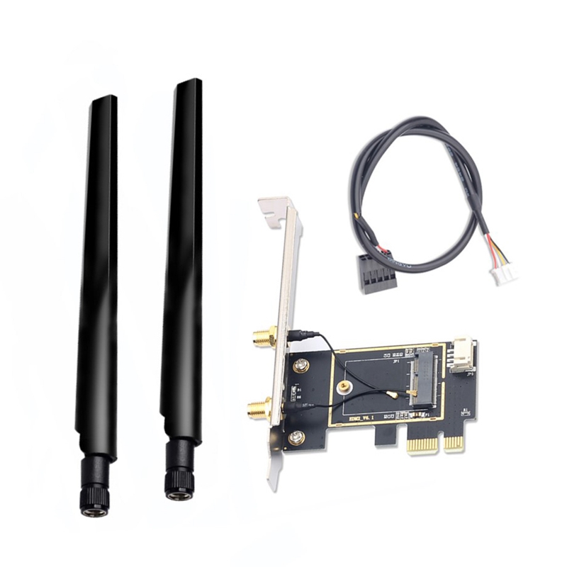 Pcie wifi card adapter wireless network card m2 ngff bluetooth converter for desktop wi-fi 8260 8265ngw ax200 9260 7265
