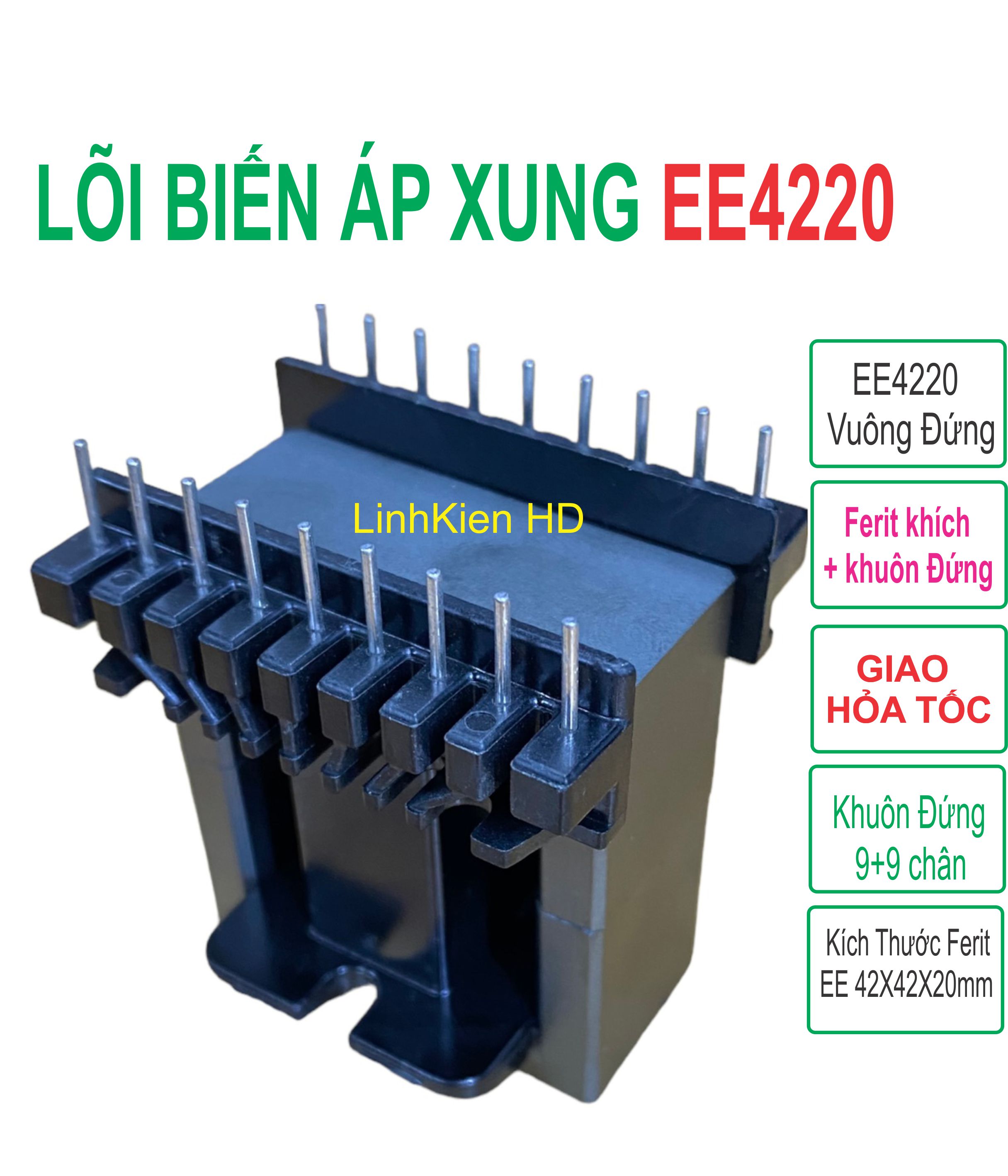 Lõi biến áp xung EE42x20mm vuông đứng LinhKien HD