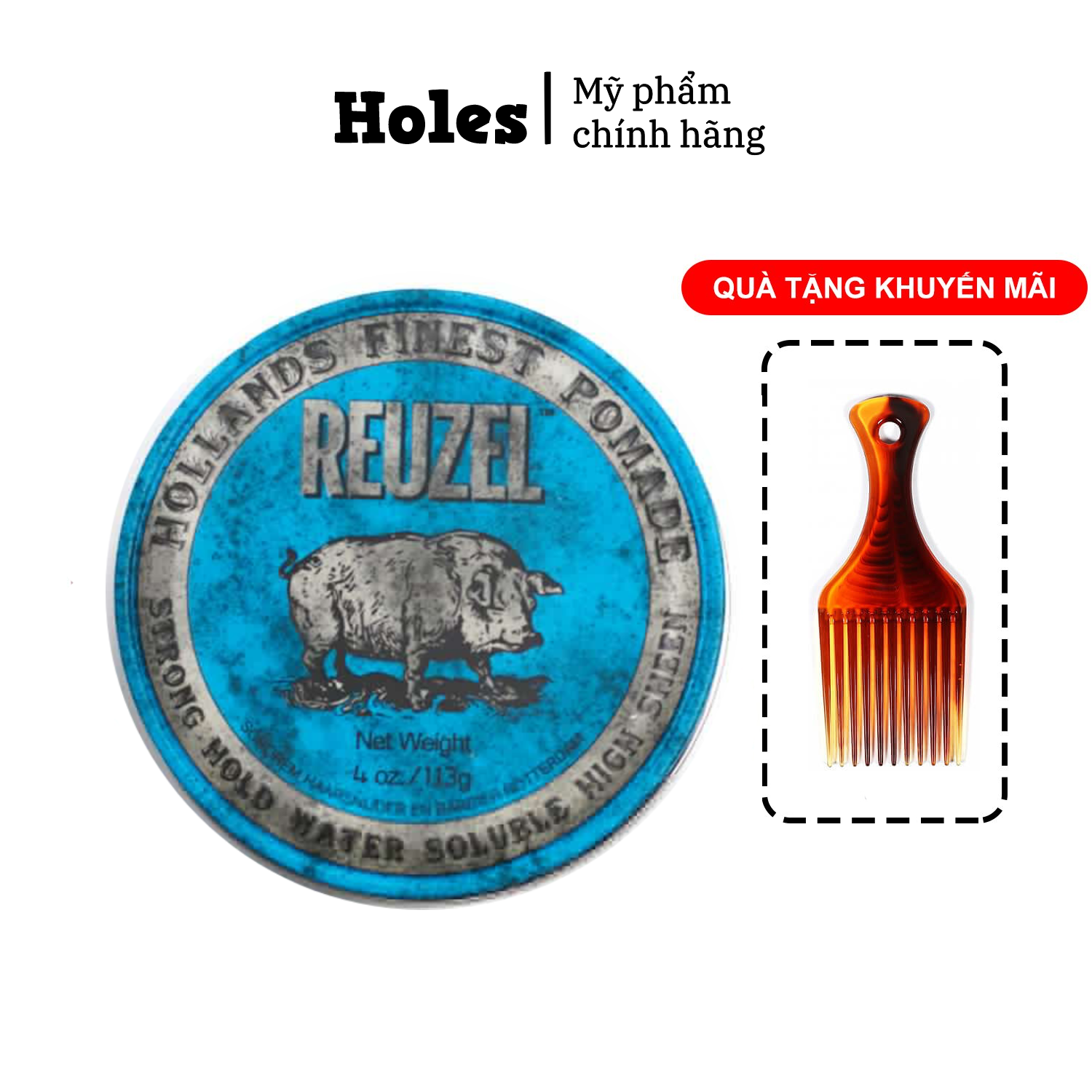 Sáp vuốt tóc Reuzel Blue Pomade chính hãng