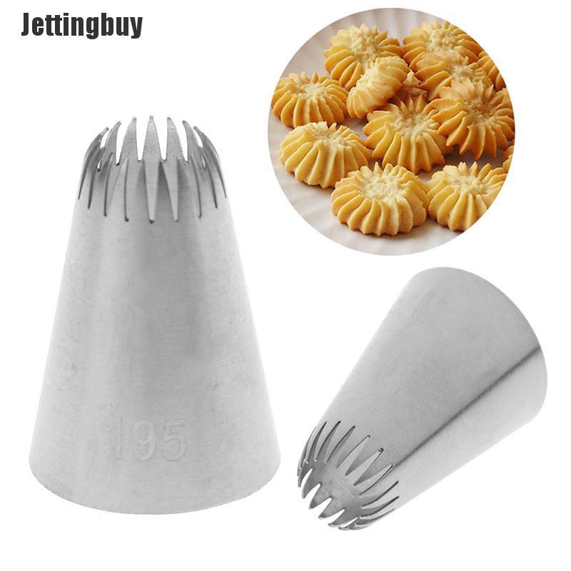 Jettingbuy #195 Cake Head Metal Icing Piping Nozzles Stainless Steel Cake Cream Decor Tip